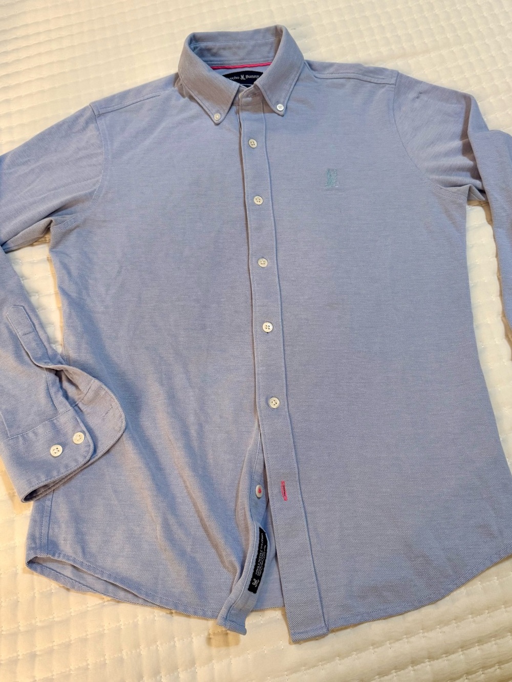Psycho Bunny Light Blue Men's Button-Down Shirt